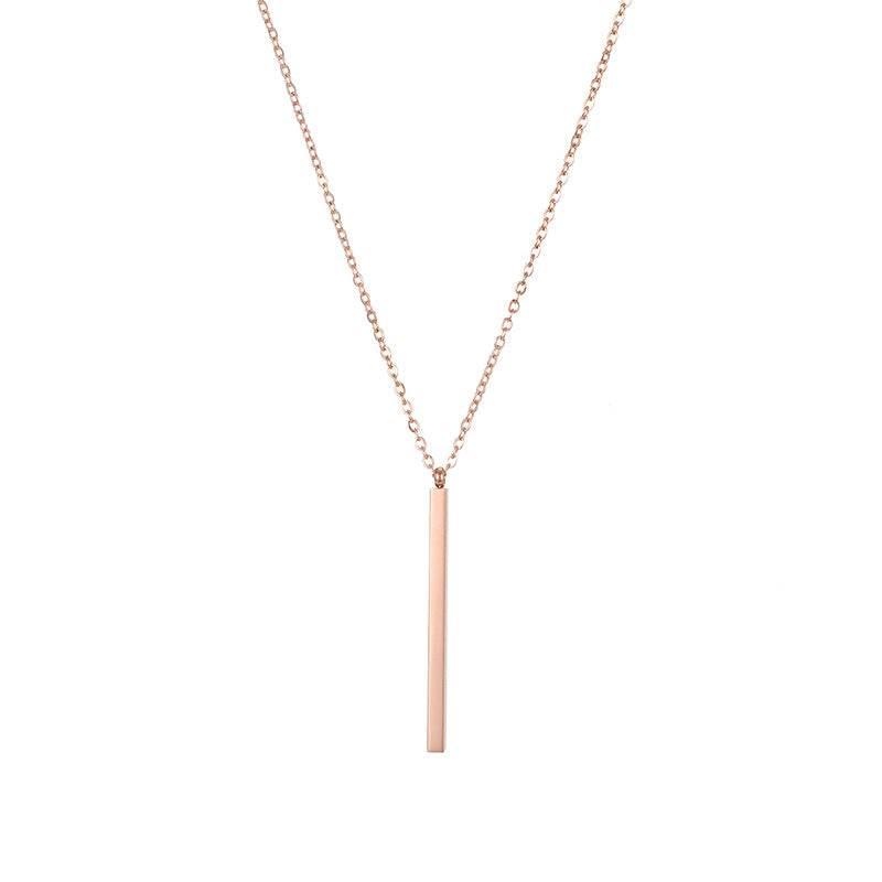 Simple Geometric Rectangular Stainless Steel Necklace