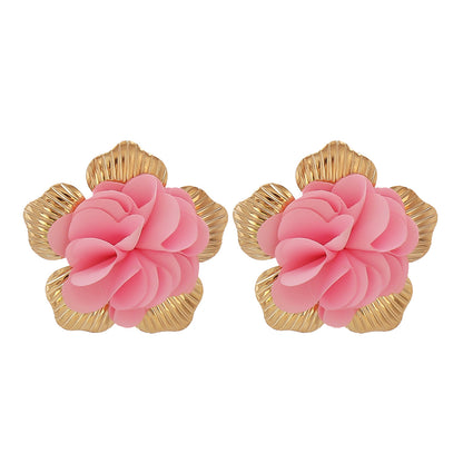 Korean Flower Cloth Earrings Wholesale