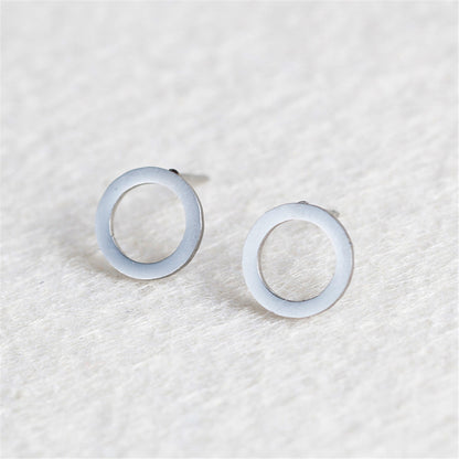 Simple Hollow Round Stainless Steel Earrings Wholesale