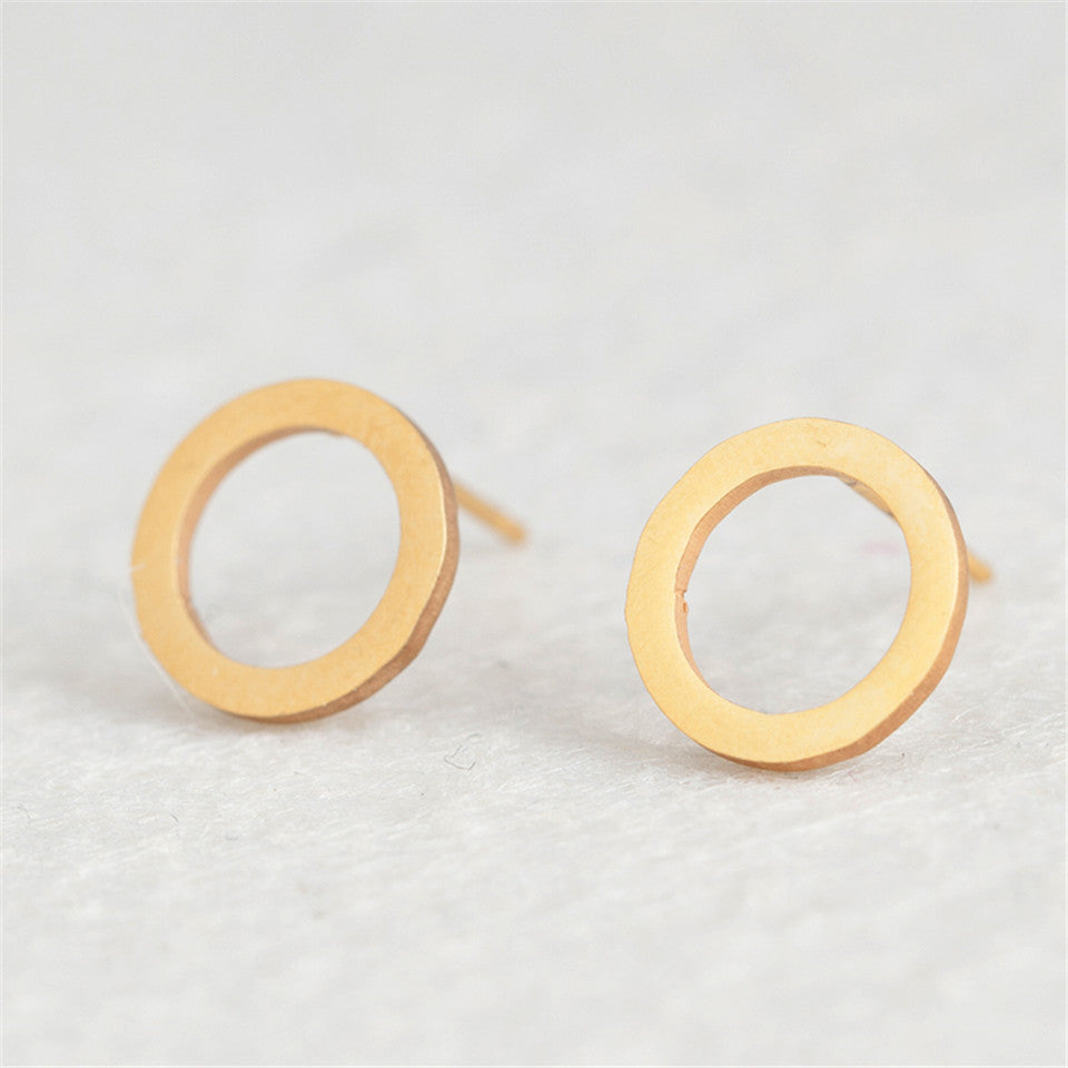 Simple Hollow Round Stainless Steel Earrings Wholesale