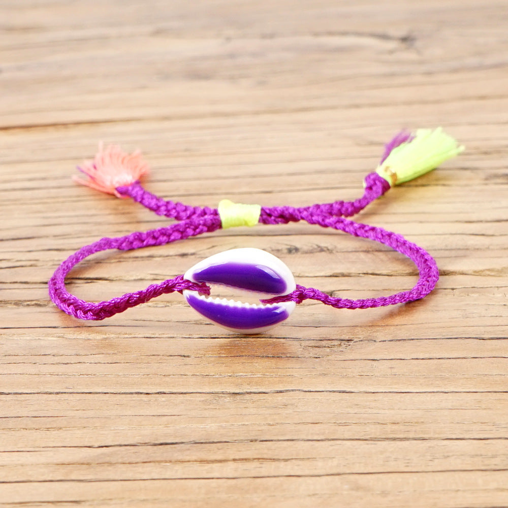 Fashion Tassel Hand-woven Multicolor Shell Bracelet