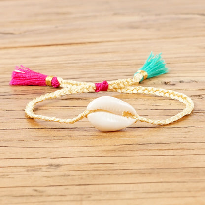 Fashion Tassel Hand-woven Multicolor Shell Bracelet