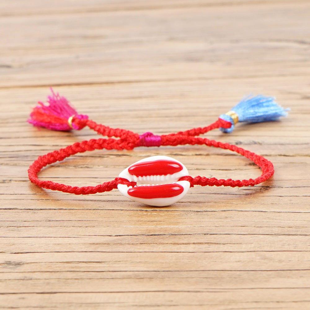 Fashion Tassel Hand-woven Multicolor Shell Bracelet