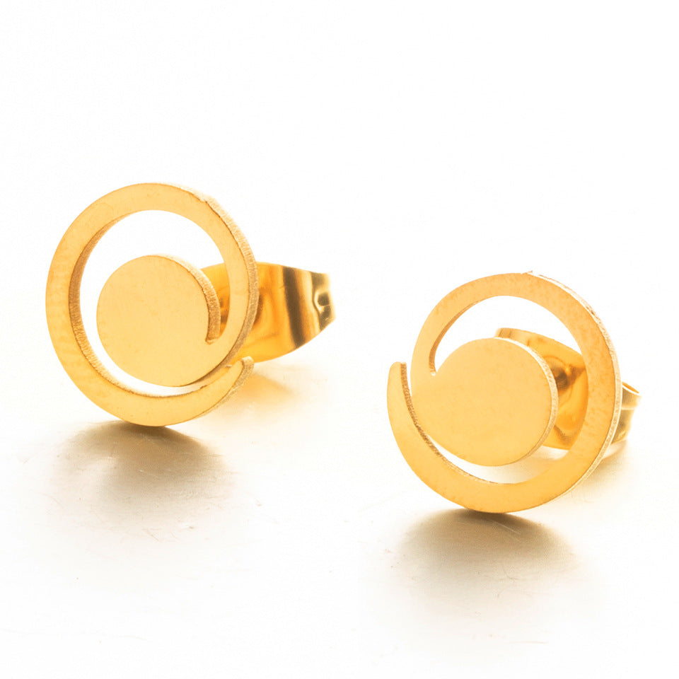 Simple Irregular Round Alloy Earrings Wholesale