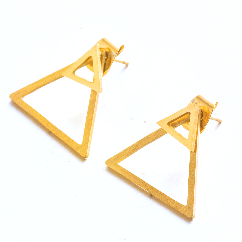 Fashion Triangle Hollow Alloy Earrings Wholesale