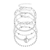 Fashion Multi-layer Creative Ot Buckle Diamond-studded Chain Bracelet 4-piece Set Wholesale