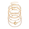 Fashion Multi-layer Creative Ot Buckle Diamond-studded Chain Bracelet 4-piece Set Wholesale