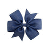 Korean Cute Style Ribbon Glitter Bow Solid Color Hair Clip Set