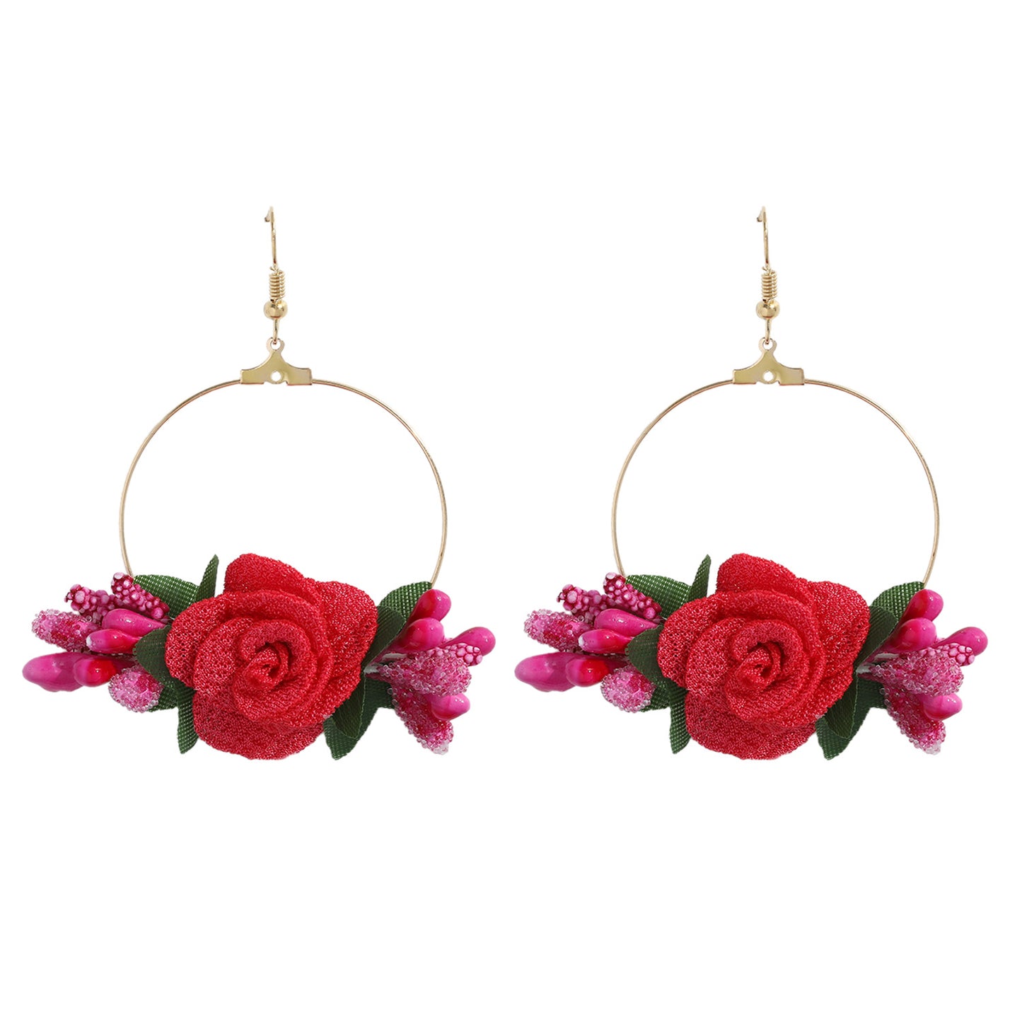 Ethnic Style Flower Cloth No Inlaid Earrings