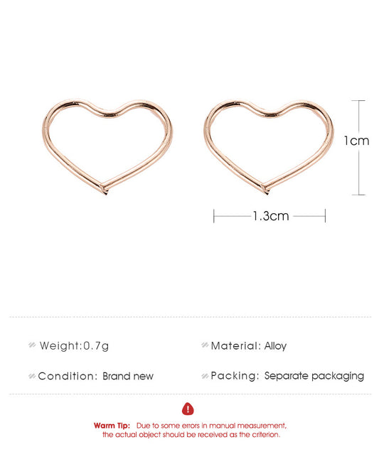 Creative Heart Line Simple Metal Ear Clips