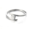 Fashion Hollow Cat Stainless Steel Open Ring