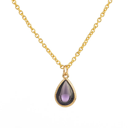 Simple Water Drop Pendant Titanium Steel Necklace Wholesale