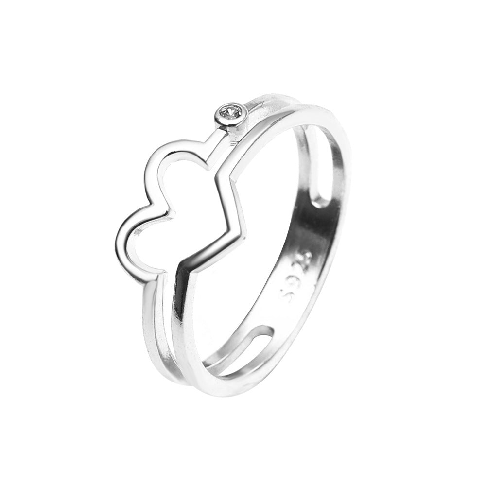 Simple Fashion Geometry Pattern Hollow Love Ring