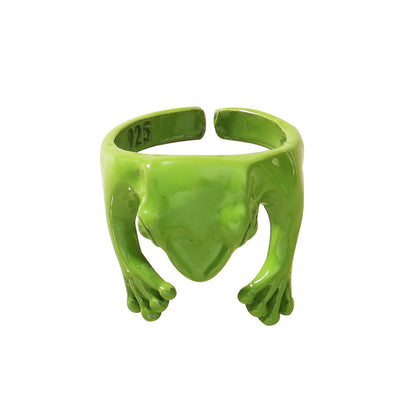 Fashion Solid Color Metal Frog Split Ring