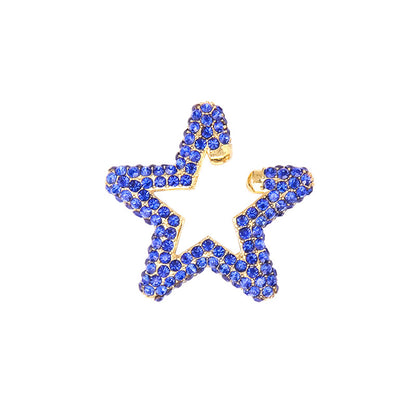 Fashion Rainbow Color Rhinestone Star Stud Earrings