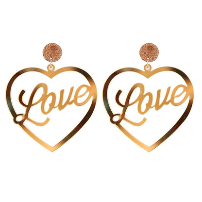 Korea Retro Geometric Love Acrylic Plate Earrings