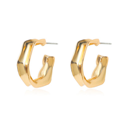 Fashion Geometric C-shaped Alloy Earrings