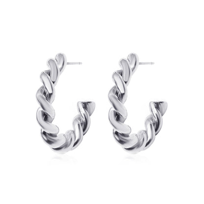 Fashion Geometric C-shaped Alloy Earrings