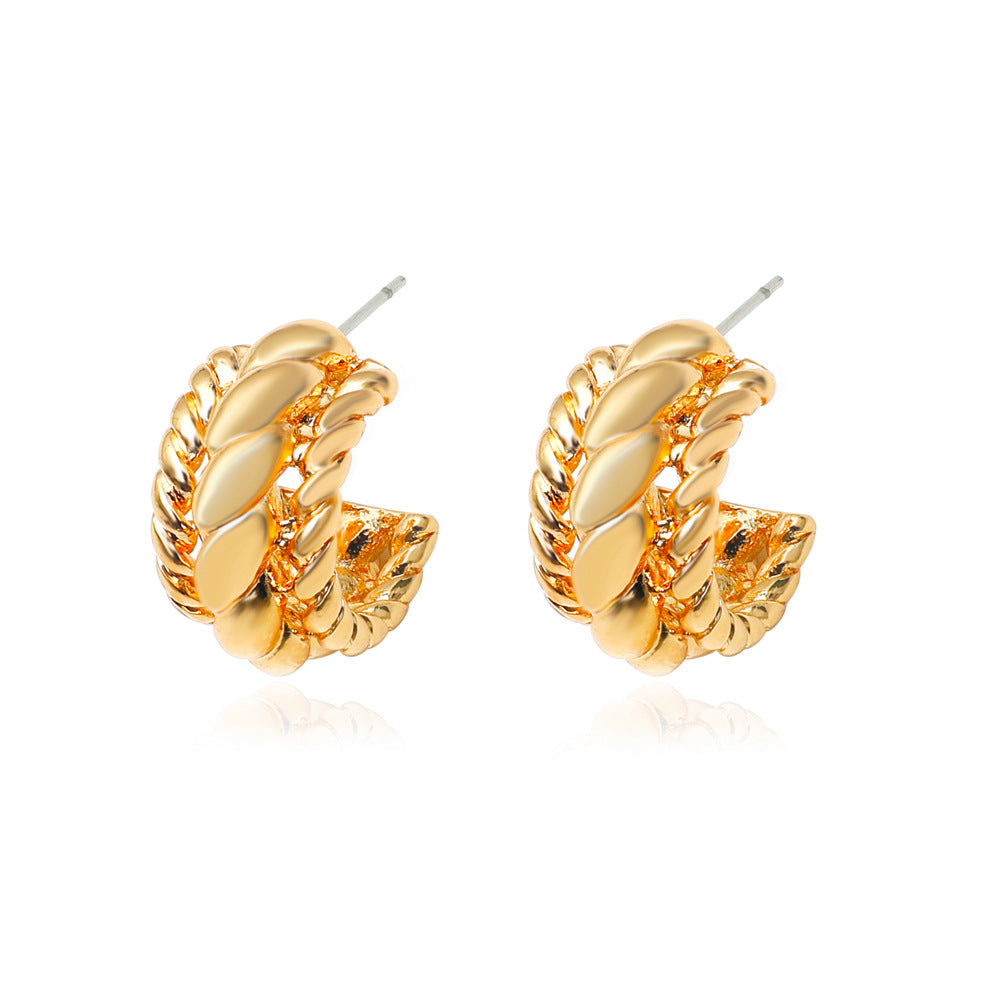 Fashion Geometric C-shaped Alloy Earrings