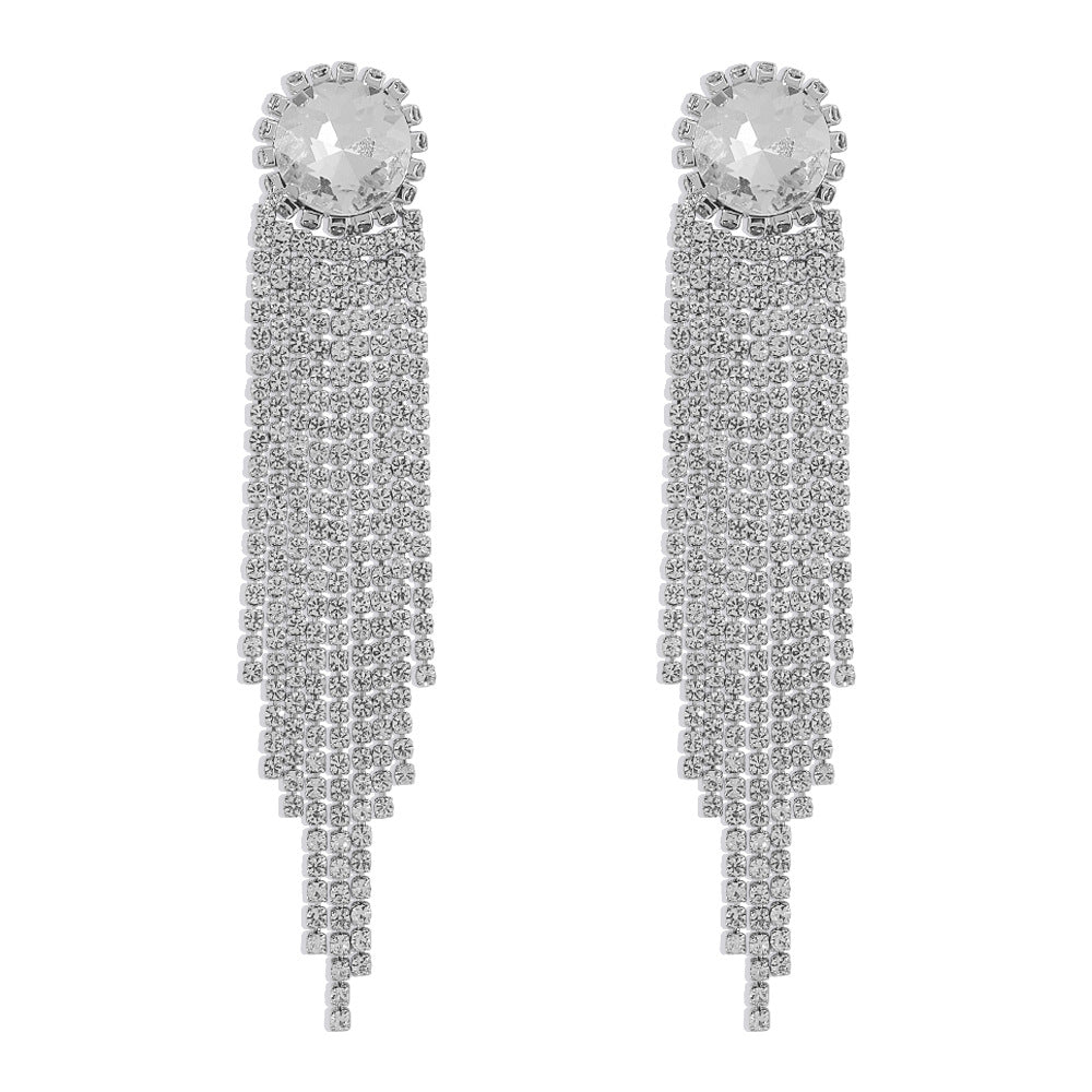 Retro Long Tassel Diamond Earrings Wholesale