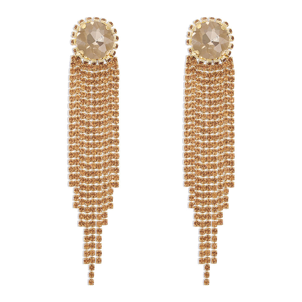 Retro Long Tassel Diamond Earrings Wholesale