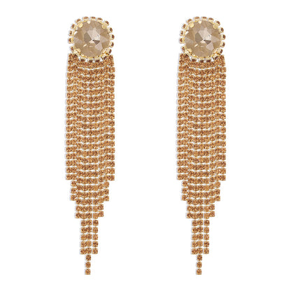 Retro Long Tassel Diamond Earrings Wholesale