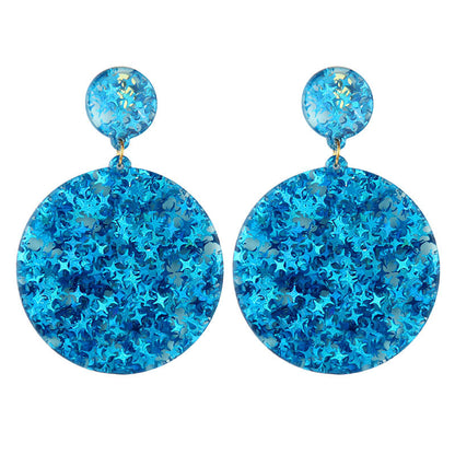 Ethnic Style Simple Geometric Round Acrylic Sequin Earrings