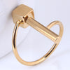 Korean Fashion Stainless Steel Simple Vertical Strip Rubik's Cube Ring