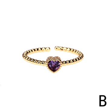 Fashion Heart Metal Diamond Artificial Gemstones Women's