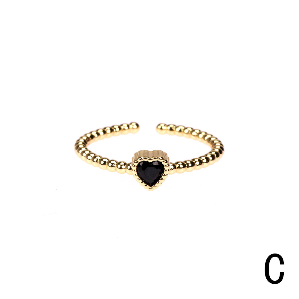 Fashion Heart Metal Diamond Artificial Gemstones Women's