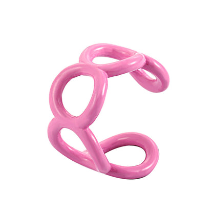 Fashion Color Open Hollow Dripping Chain-shaped Ring