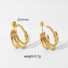 C Shape Plating Stainless Steel No Inlaid Earrings