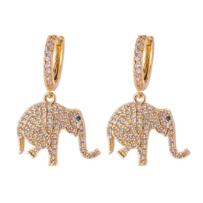 Fashion Cartoon Animal Full Diamond Micro-inlaid Zircon Earrings