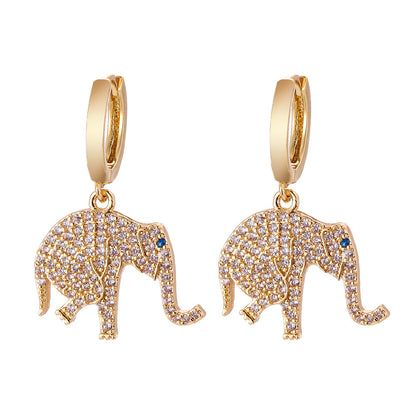 Fashion Cartoon Animal Full Diamond Micro-inlaid Zircon Earrings