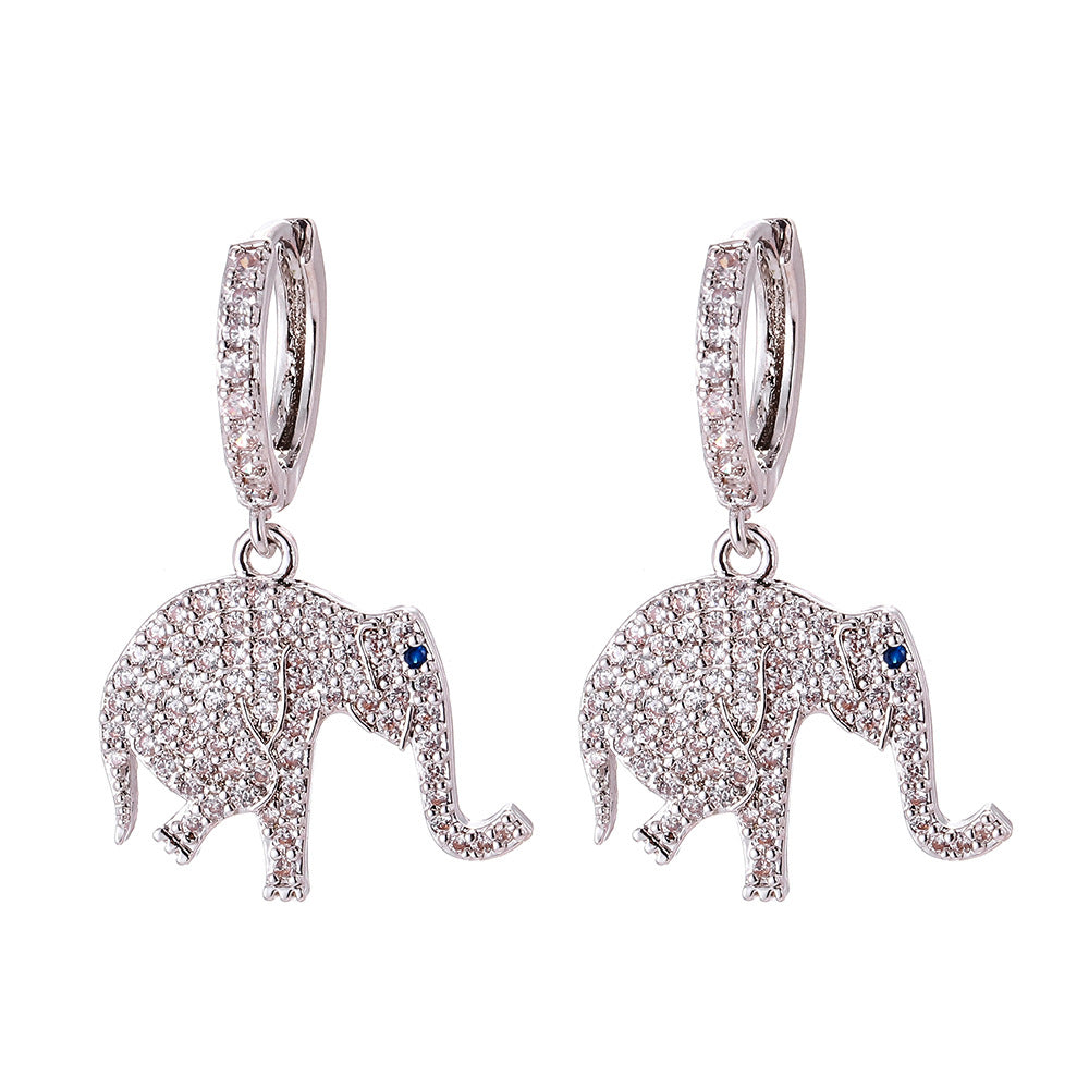 Fashion Cartoon Animal Full Diamond Micro-inlaid Zircon Earrings