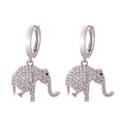 Fashion Cartoon Animal Full Diamond Micro-inlaid Zircon Earrings