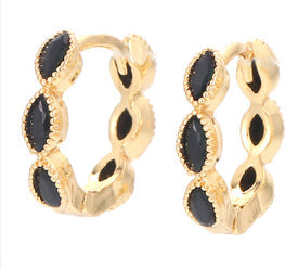 Drop-shaped Colored Diamond Micro-inlaid Zircon Earrings