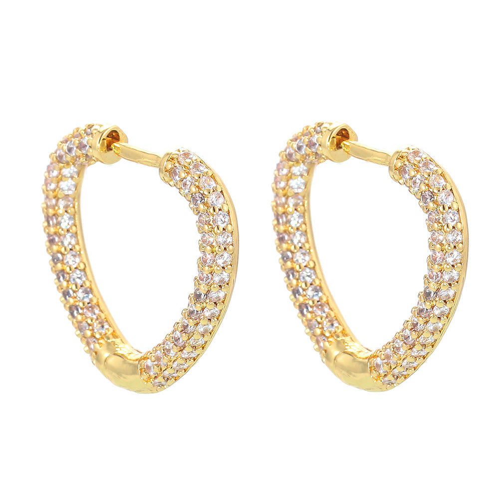 Fashion Heart Zircon Earrings Wholesale