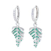 Fashion Full Diamond Zircon Maple Leaf Big Earrings Wholesale