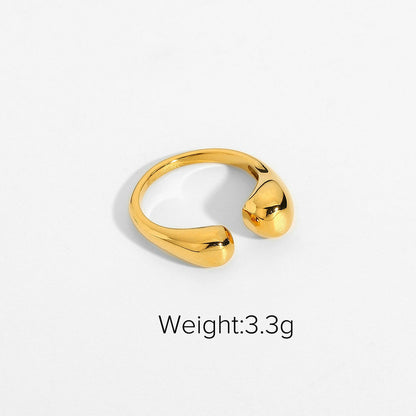 Retro Polished Gold-plated Stainless Steel Ring