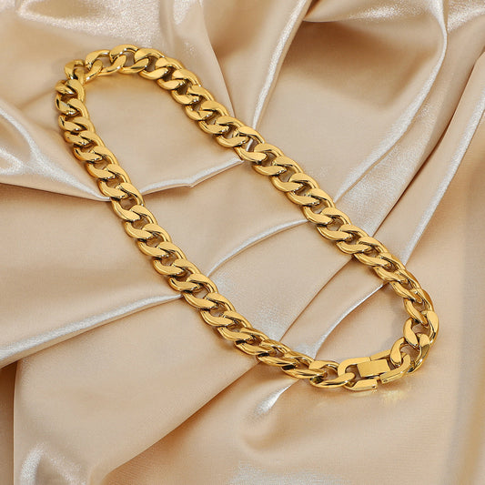 Simple Large 18k Gold-plated Stainless Steel Necklace