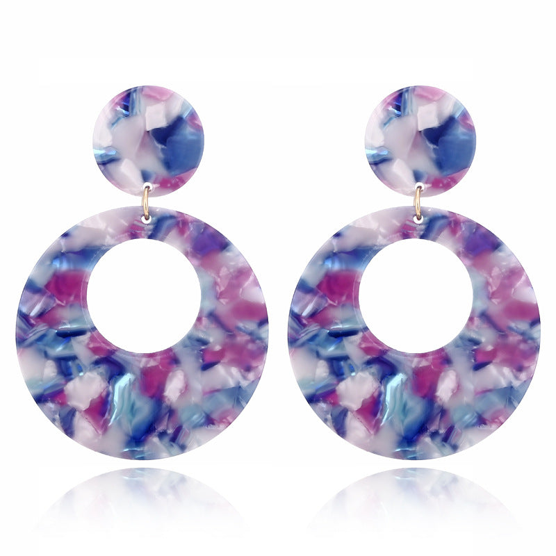 Elegant Marble Arylic Women's Drop Earrings