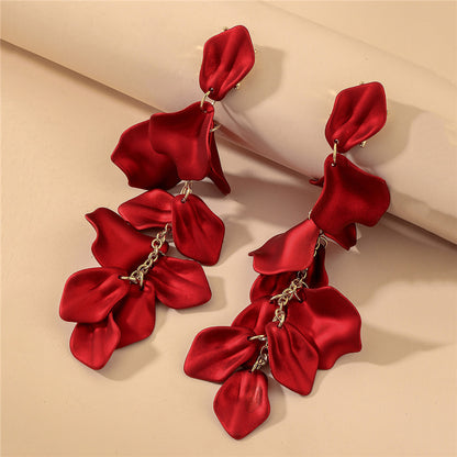 Flower Plating Alloy No Inlaid Earrings