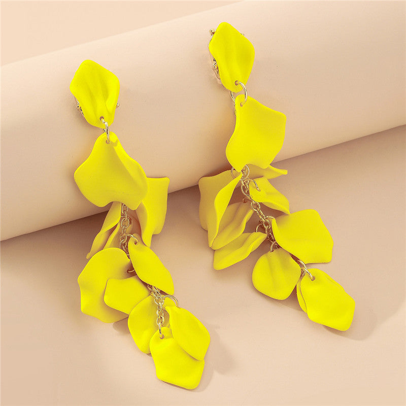 Flower Plating Alloy No Inlaid Earrings