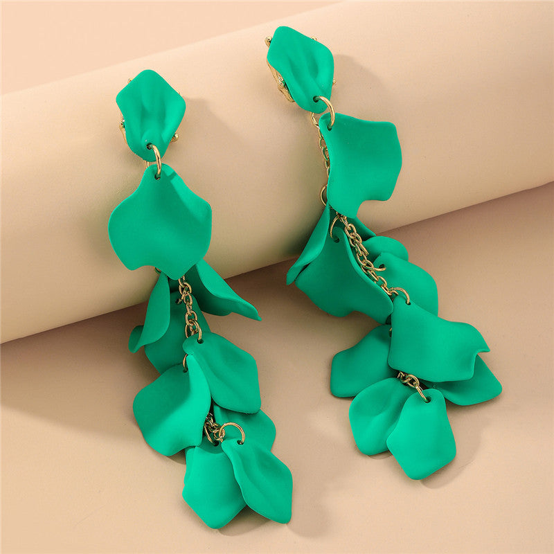 Flower Plating Alloy No Inlaid Earrings