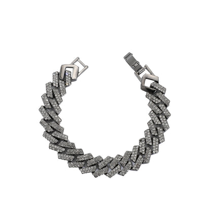 Fashion Retro Hip Hop Exaggerated Diamond-studded Alloy Bracelet