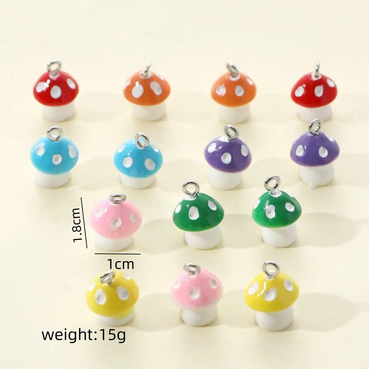 14 Pieces Per Pack 1.8*1cm Resin Mushroom Pendant