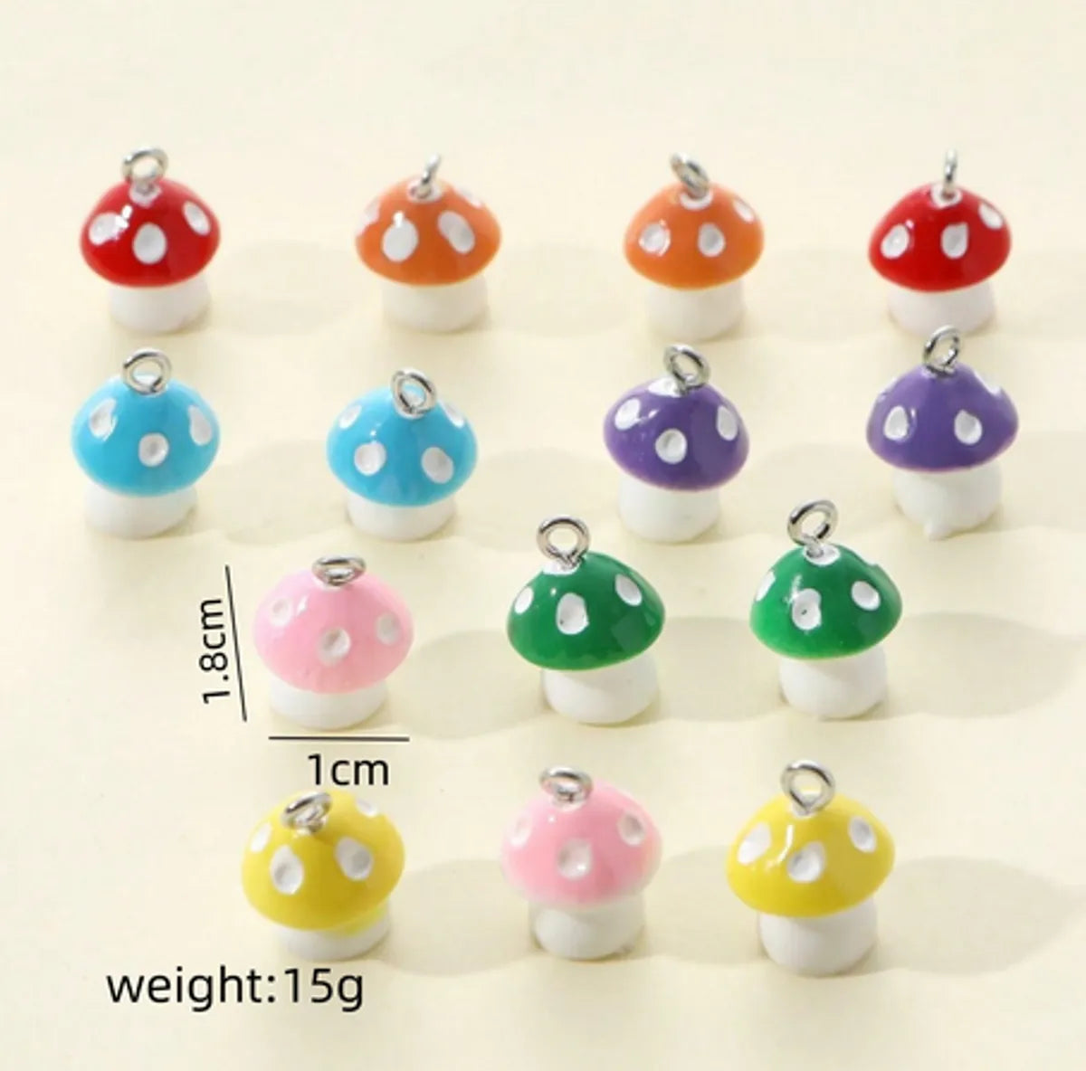 14 Pieces Per Pack 1.8*1cm Resin Mushroom Pendant