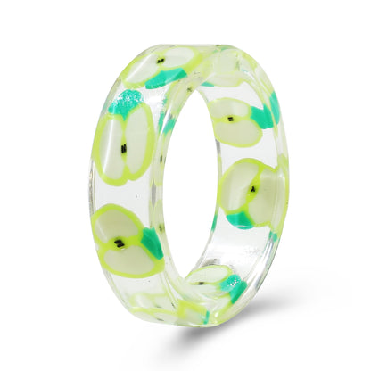 Simple Transparent Fruit Resin Ring Wholesale