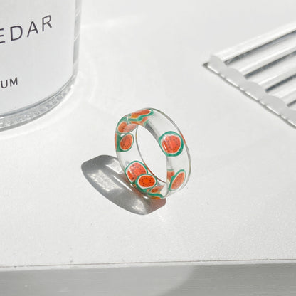 Simple Transparent Fruit Resin Ring Wholesale